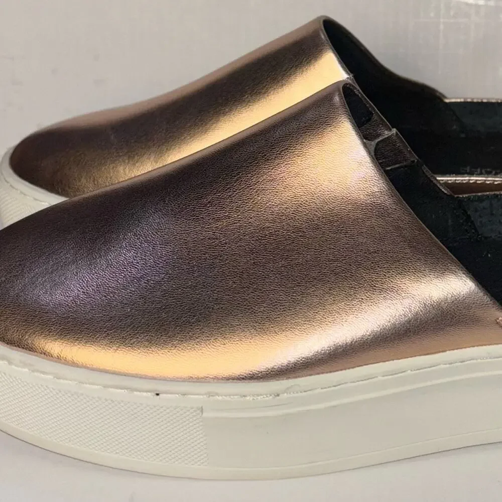 Rebecca Minkoff nana leather slip on sneakers rose gold metallic women's 8.5
